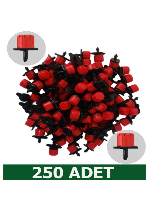 250 Adet Damlama Sulama Kırmızı Damlatıcı Küçük